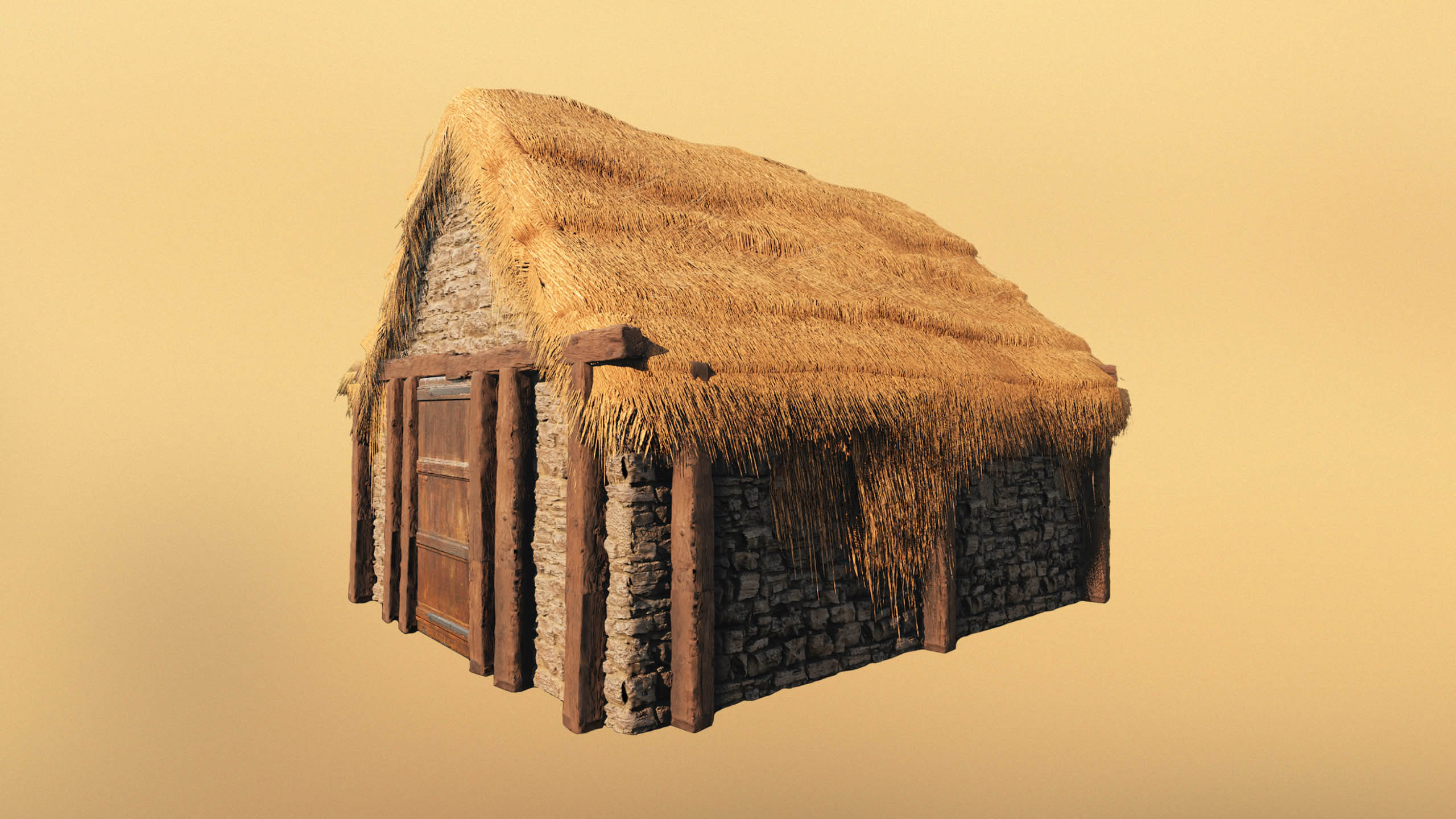 Creating a thatched roof.